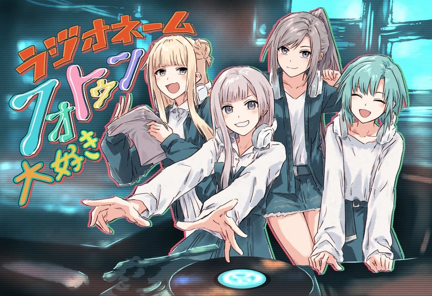 fukushima noa, izumo saki, niijima ibuki, and hanamaki towa (d4dj) drawn by bullfalk