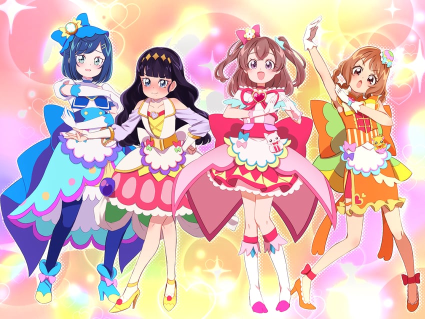 nagomi yui, fuwa kokone, kasai amane, hanamichi ran, cure precious, and 6 more (precure and 1 more) drawn by toon_(noin)