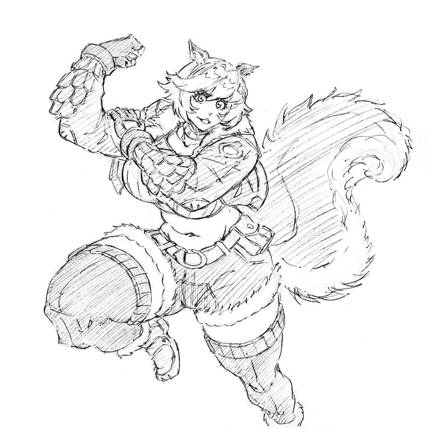 squirrel girl (marvel and 1 more) drawn by rakusakugk