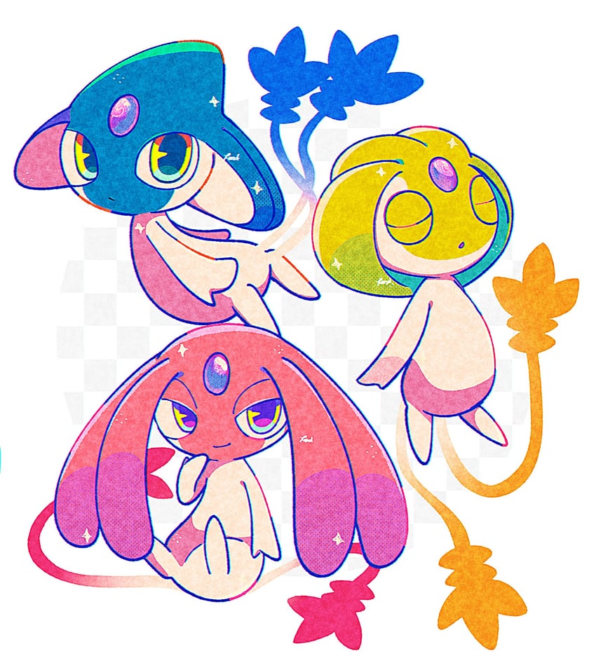 mesprit, azelf, and uxie (pokemon) drawn by f0rd_5_px