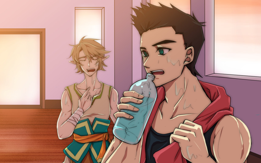 link and little mac (the legend of zelda and 3 more) drawn by ichiori