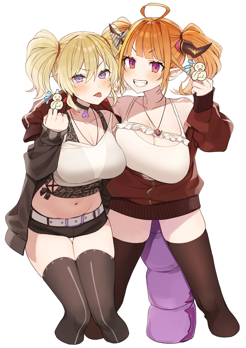 kiryu coco and coco kaine (hololive) drawn by omaru_(0marufestival)