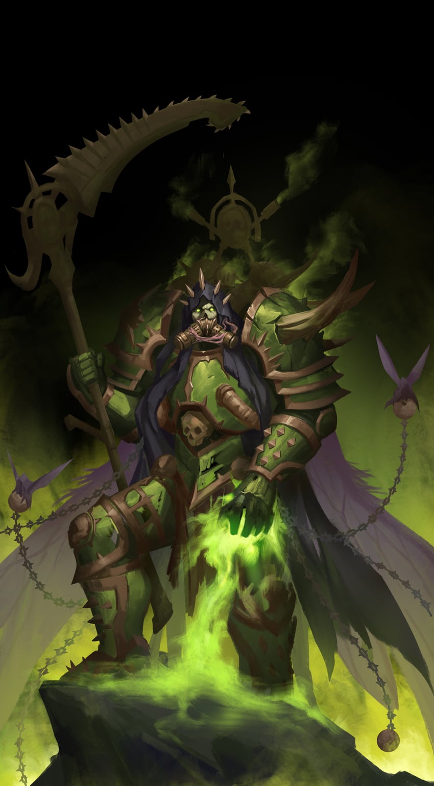mortarion and nurgle (warhammer 40k) drawn by zhangke_24