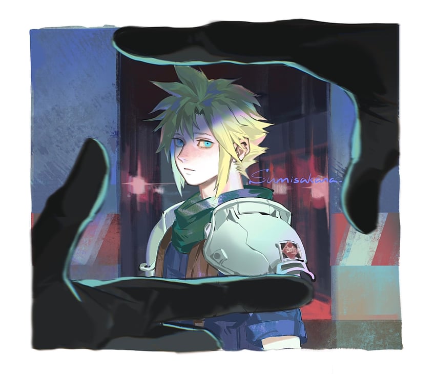 cloud strife (final fantasy and 2 more) drawn by sumisakana