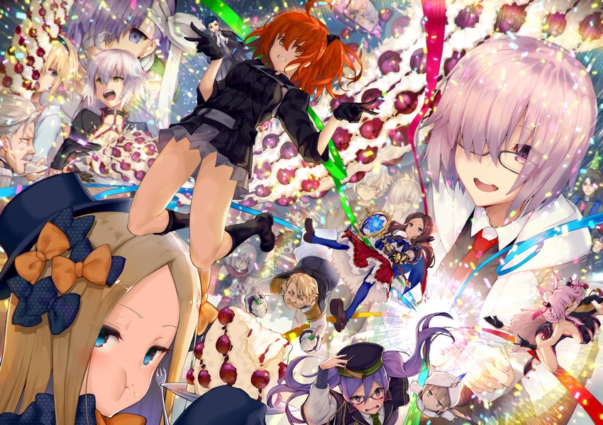 mash kyrielight, fujimaru ritsuka, tamamo, jeanne d'arc alter, abigail williams, and 11 more (fate and 1 more) drawn by satou_daiji