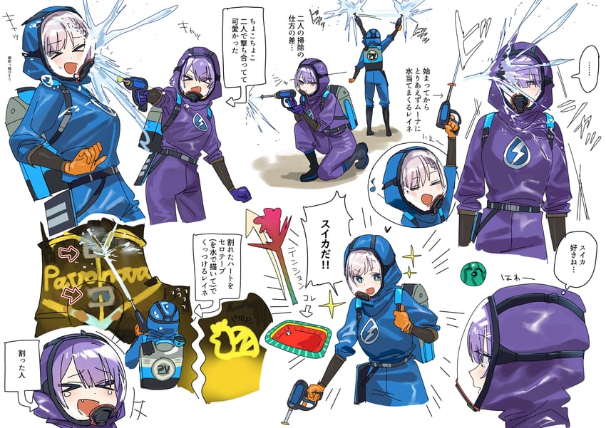 moona hoshinova and pavolia reine (hololive and 2 more) drawn by yomosaka