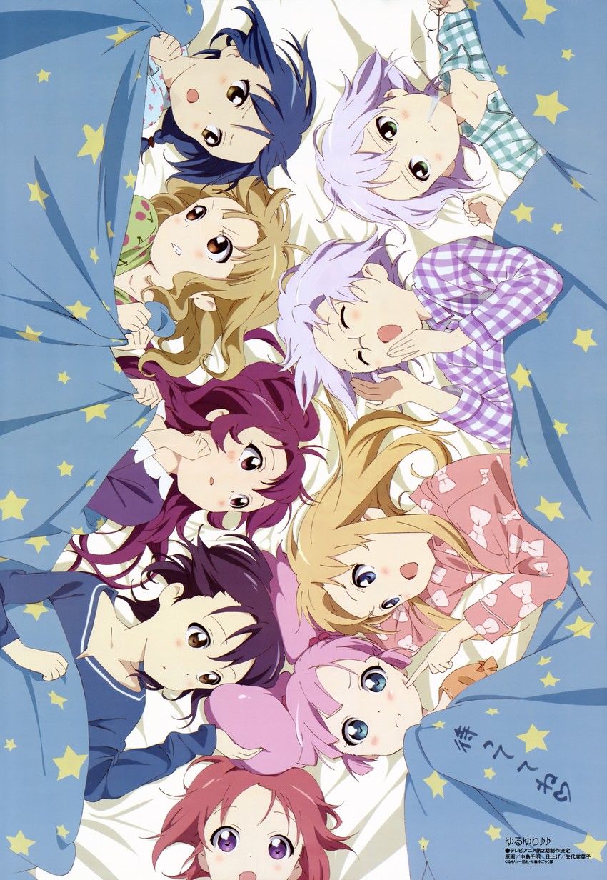 toshinou kyouko, akaza akari, funami yui, oomuro sakurako, yoshikawa chinatsu, and 4 more (yuruyuri and 1 more) drawn by nakajima_chiaki
