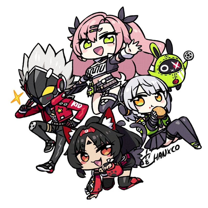 nicole demara, anby demara, amillion, nekomiya mana, and billy kid (zenless zone zero) drawn by chan_co