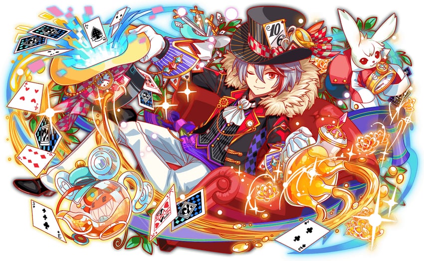 white rabbit, mad hatter, jerry, and belial (alice's adventures in wonderland and 1 more)