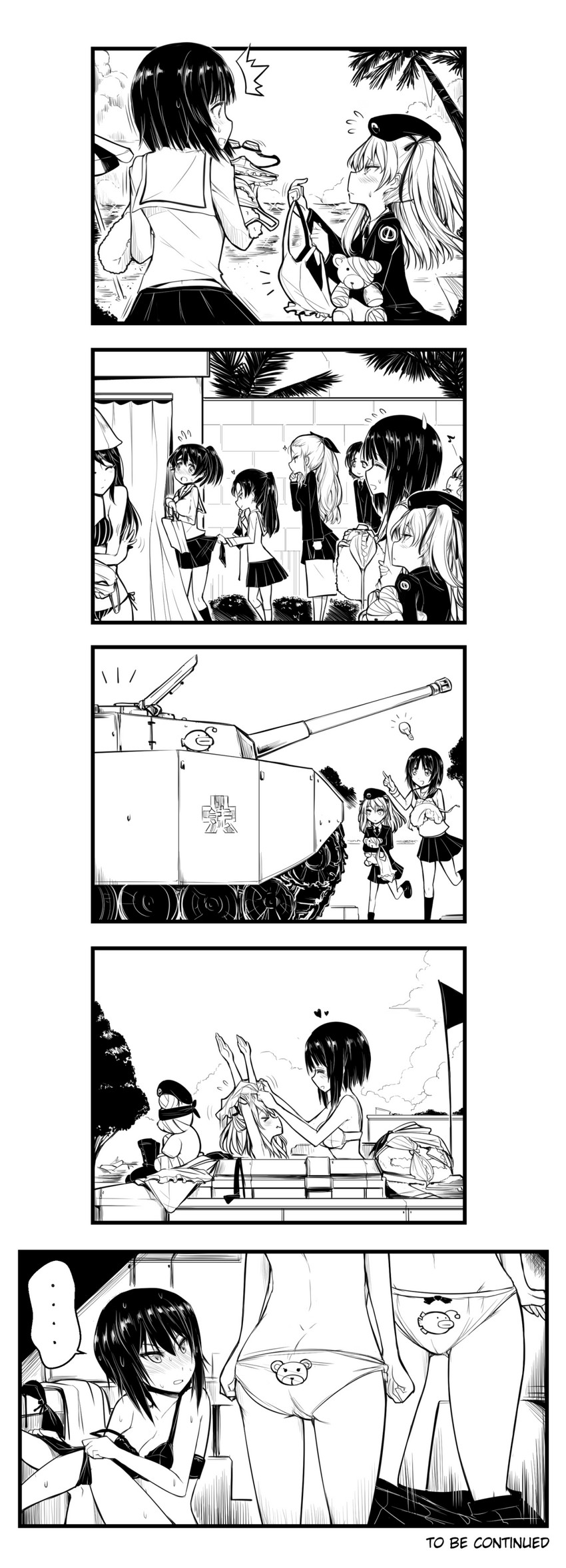 nishizumi miho, nishizumi maho, anchovy, shimada arisu, boko, and 5 more (girls und panzer) drawn by yuriwhale