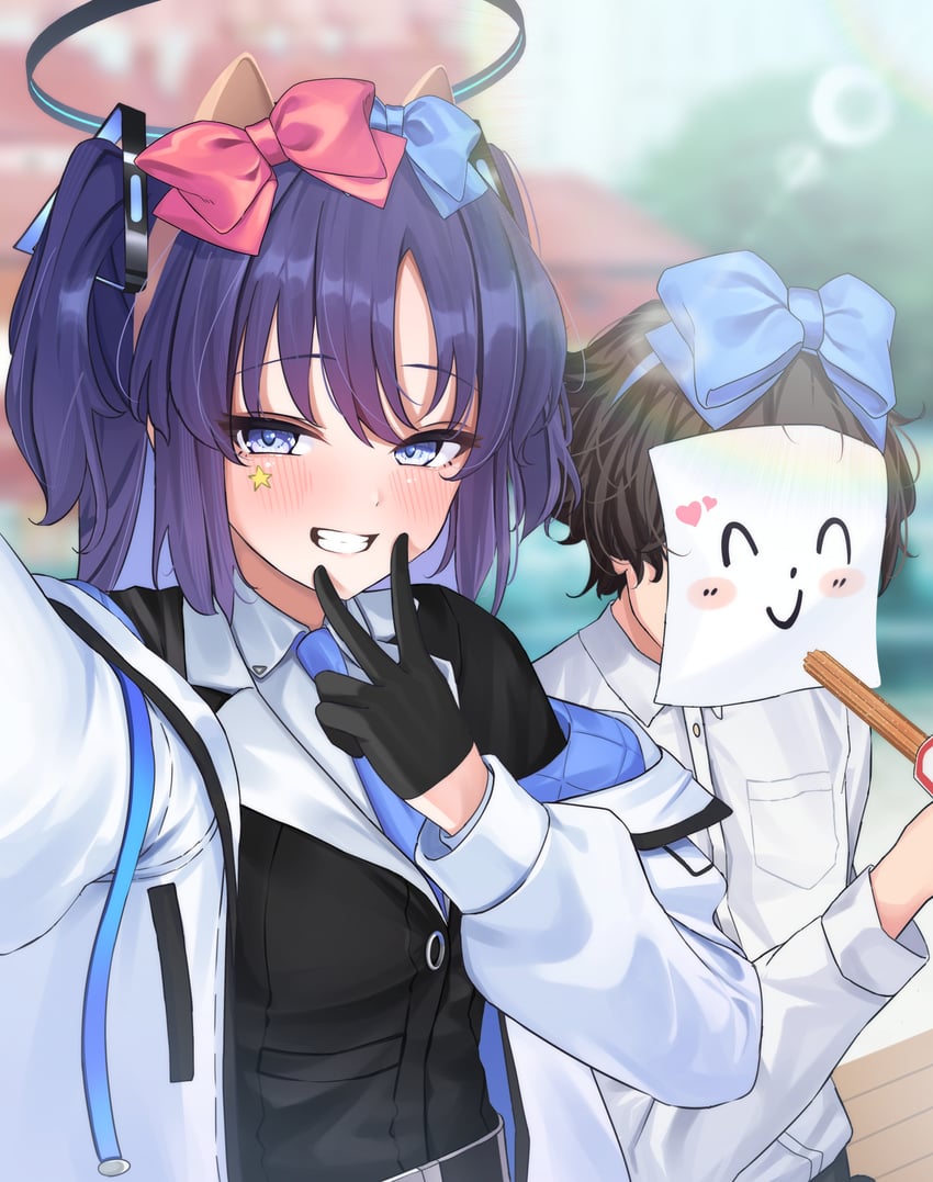 sensei, yuuka, and doodle sensei (blue archive) drawn by ozakinggg
