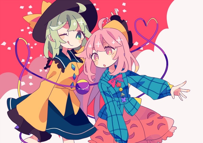 komeiji koishi and hata no kokoro (touhou) drawn by daizu_(melon-lemon)