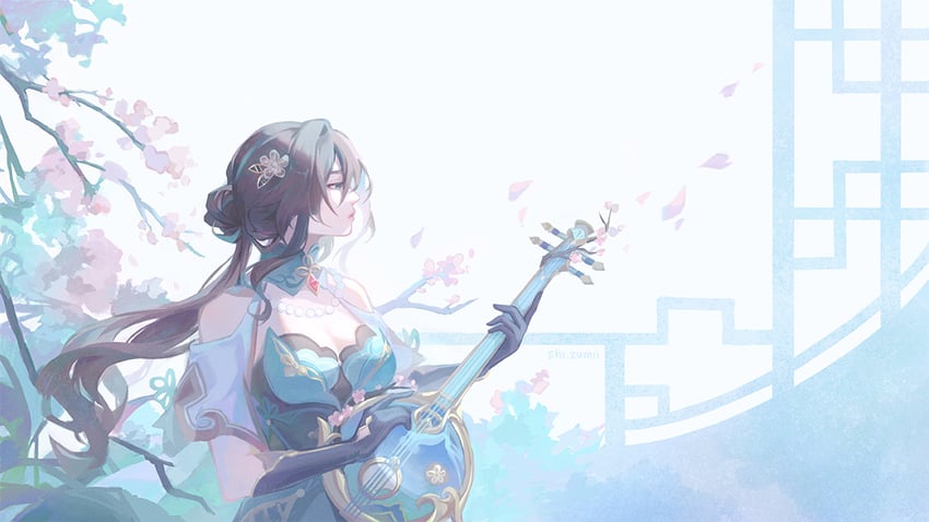 ruan mei (honkai and 1 more) drawn by shi_(shi_zumii)