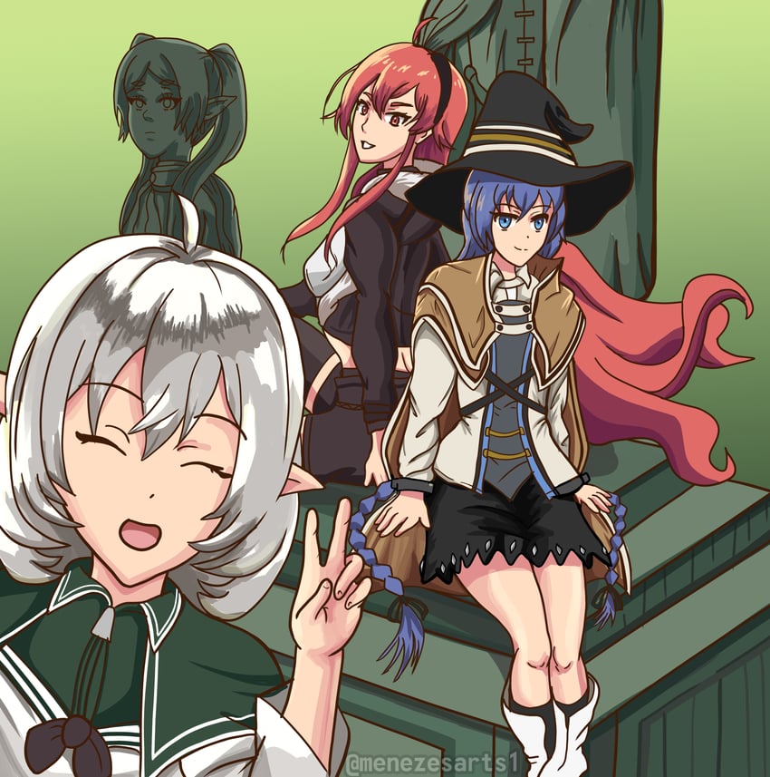 frieren, roxy migurdia, eris greyrat, sylphiette, and eris (sousou no frieren and 1 more) drawn by menezesarts1