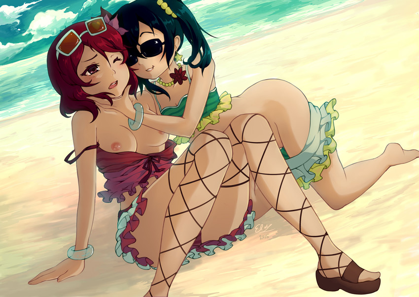 nishikino maki and yazawa nico (love live! and 2 more) drawn by jellypon