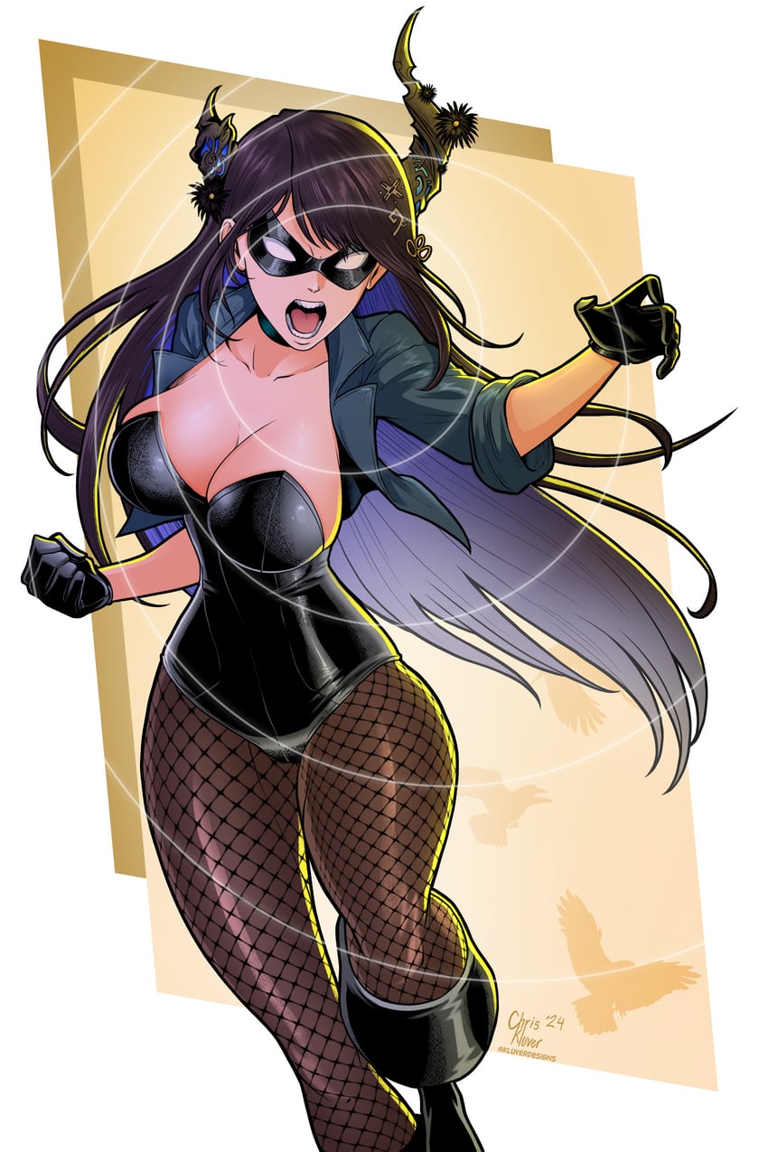 nerissa ravencroft and black canary (hololive and 2 more) drawn by kluverdesigns