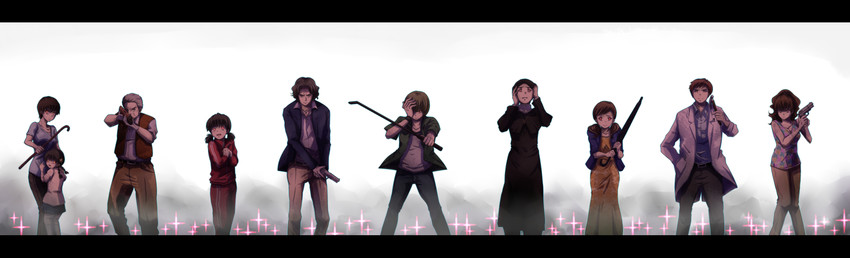 maeda tomoko, makino kei, suda kyouya, miyata shirou, takeuchi tamon, and 5 more (siren and 1 more) drawn by ni-ma
