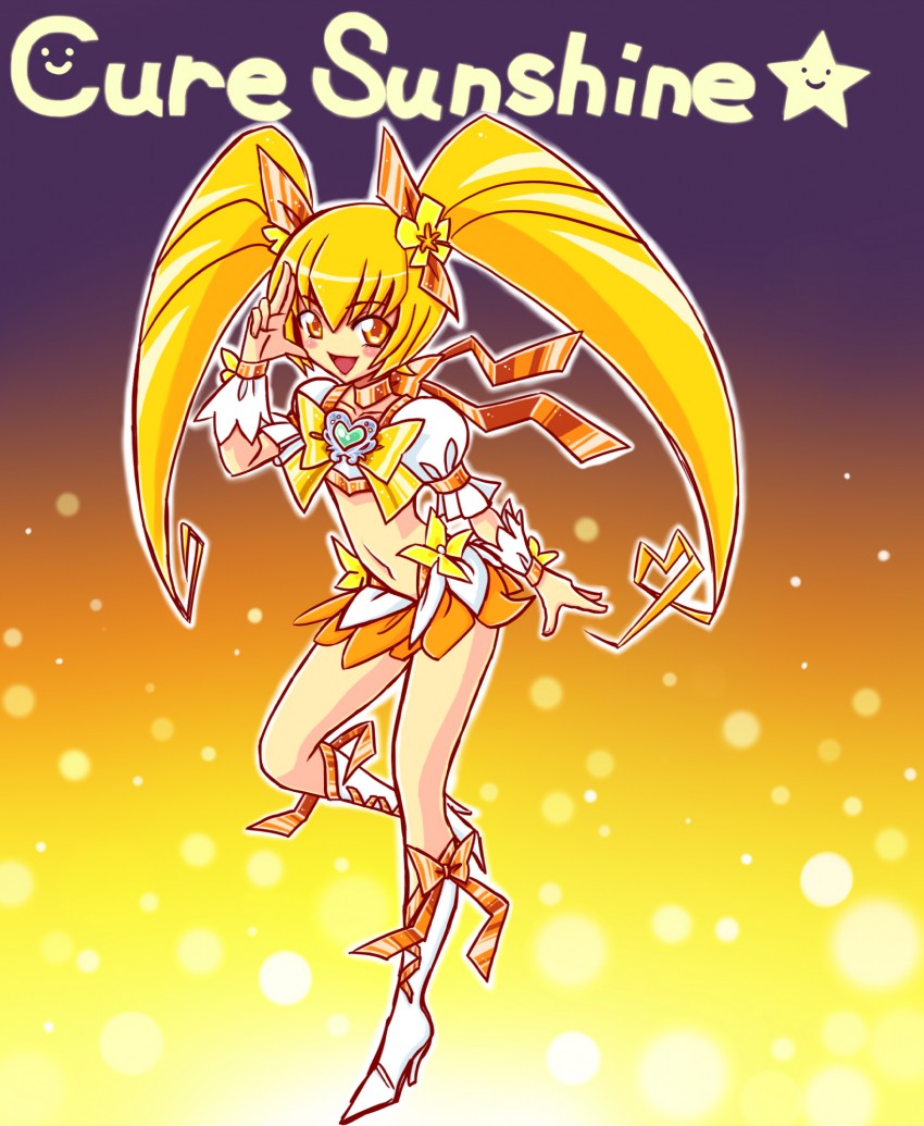 myoudouin itsuki and cure sunshine (precure and 1 more) drawn by omochi100ko