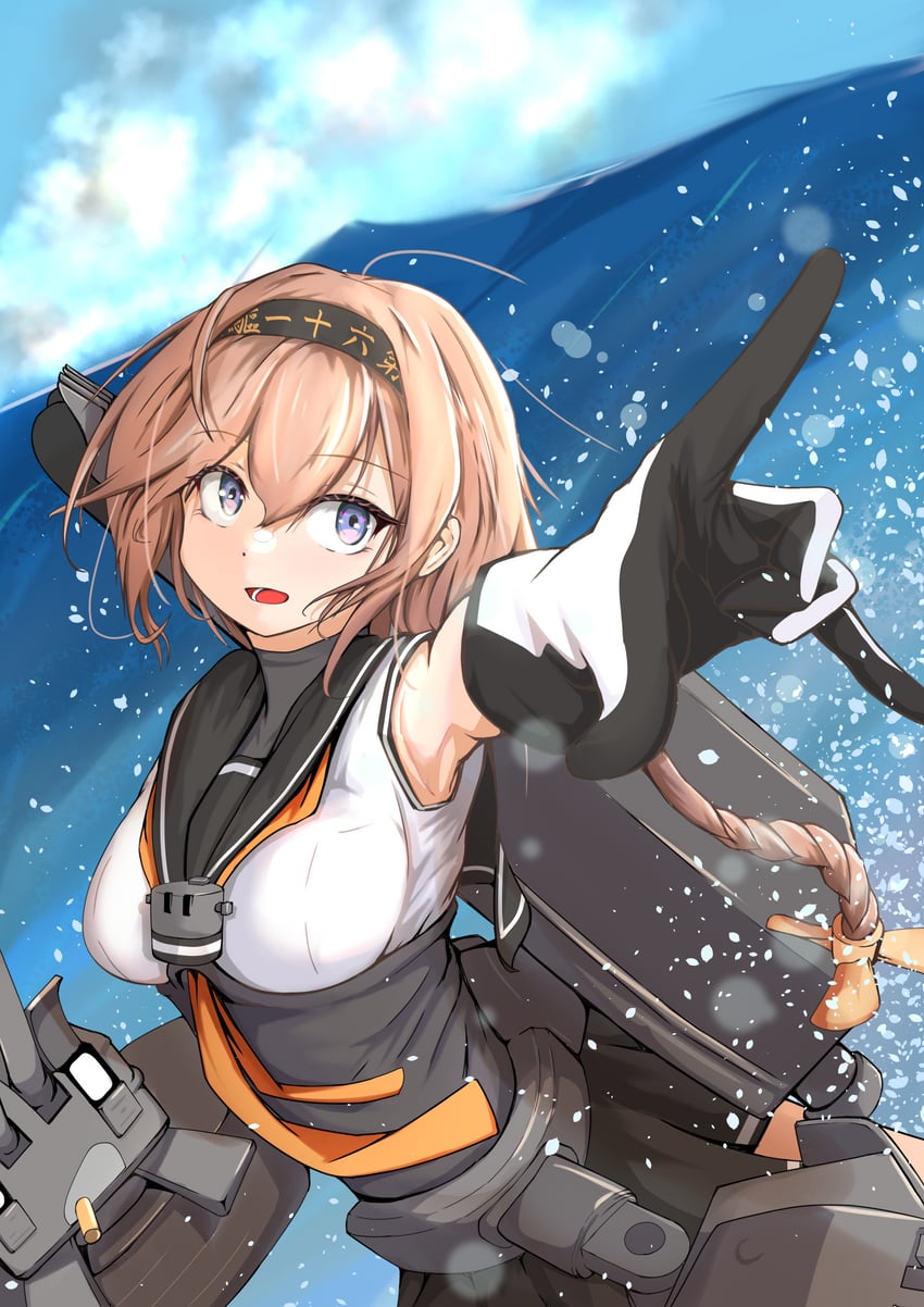 teruzuki and chou-10cm-hou-chan (kantai collection) drawn by tastas