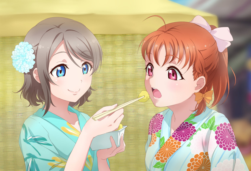 watanabe you, takami chika, saitou shuka, and inami anju (love live! and 1 more) drawn by surfing_orange