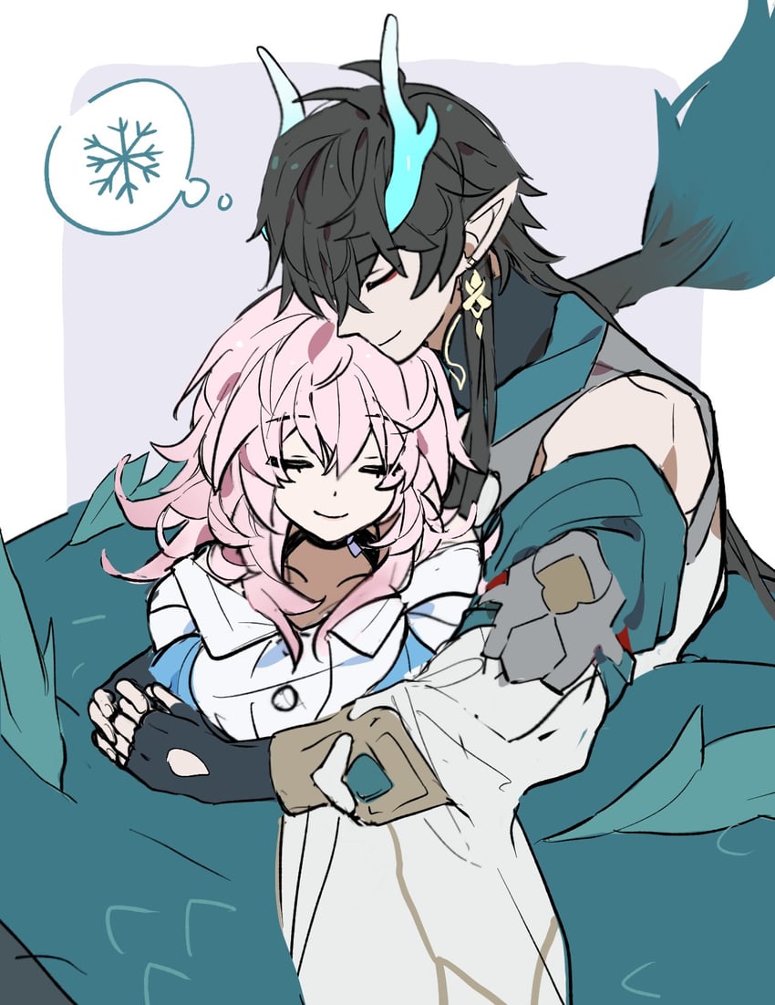 march 7th and dan heng (honkai and 1 more) drawn by hanaki_yuu