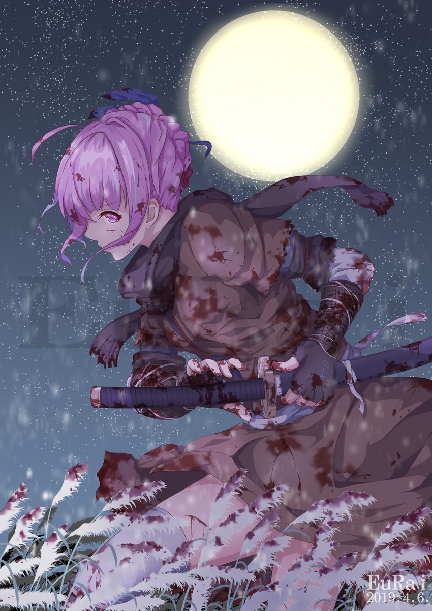 minato aqua and sekiro (hololive and 1 more) drawn by eurai