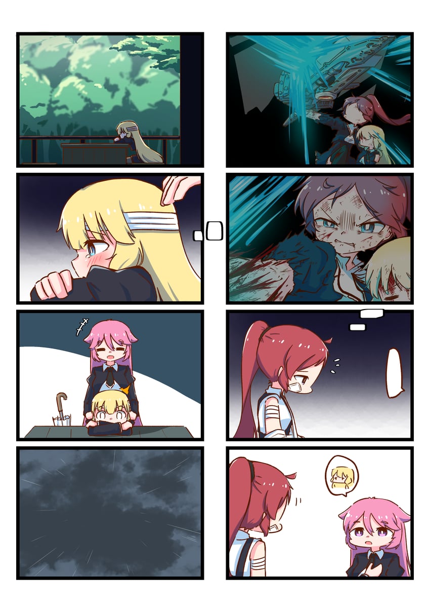 tachihara sayu, kuramata yukiyo, and takegoshi chihana (assault lily) drawn by teisuu
