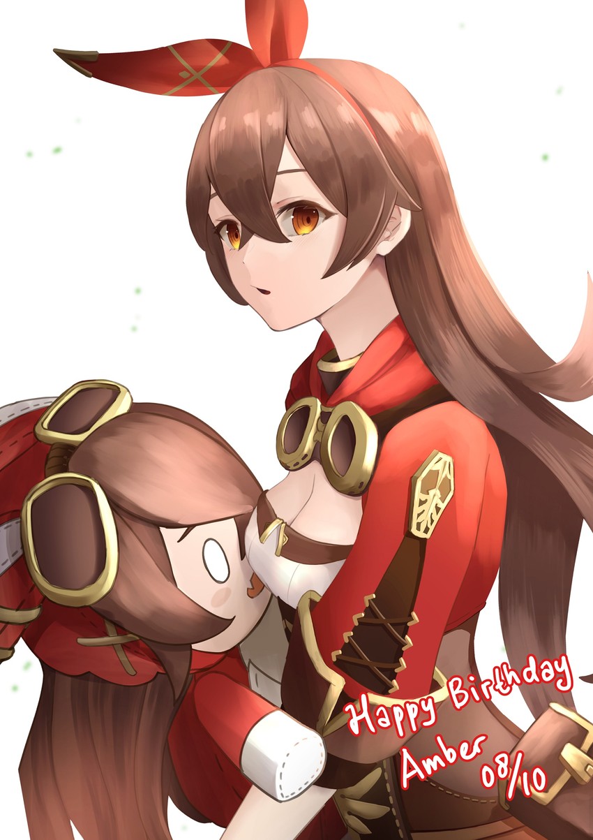 amber and baron bunny (genshin impact) drawn by shiryuu_akira