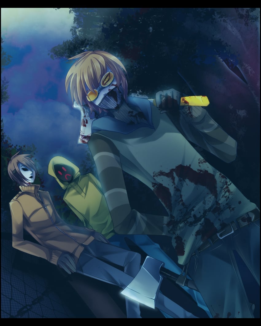 ticci toby, timothy wright, and brian thomas (creepypasta and 1 more) drawn by nano_(gatanii69)