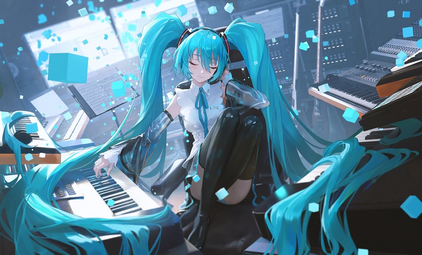 hatsune miku (vocaloid and 1 more) drawn by ttk_(kirinottk)