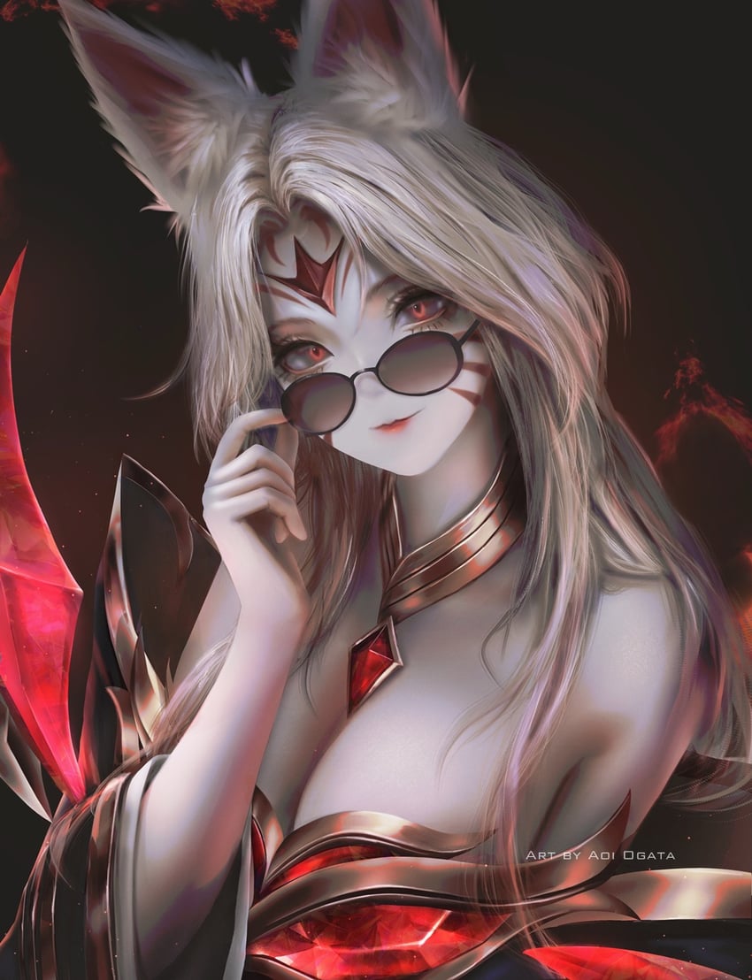 ahri and immortalized legend ahri (league of legends) drawn by aoi_ogata