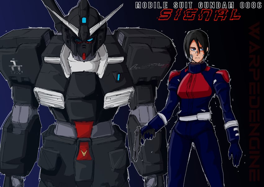 elster and gundam tr-1 hazel (gundam and 2 more) drawn by warpedengine