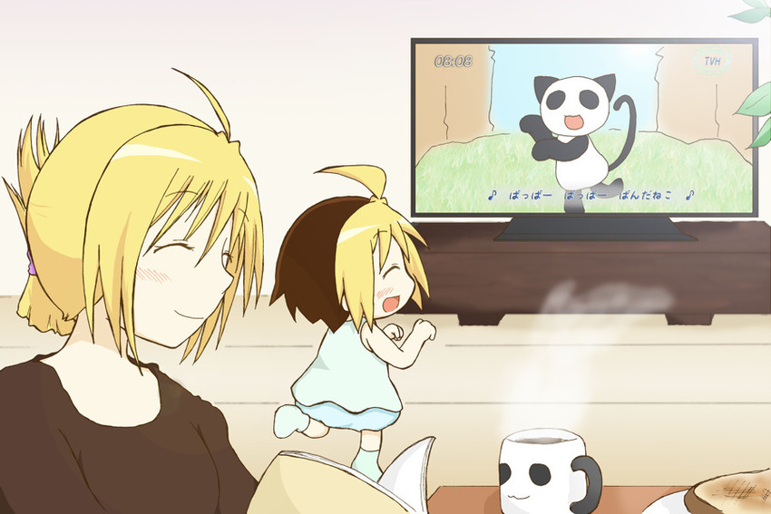 anzu, panda neko, and sakura (hanamaru youchien) drawn by kamekichi_(agoyarou)