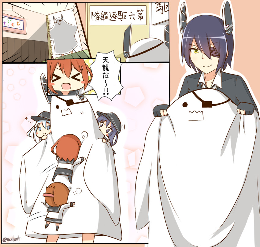 hibiki, inazuma, tenryuu, ikazuchi, and akatsuki (kantai collection) drawn by rexlent