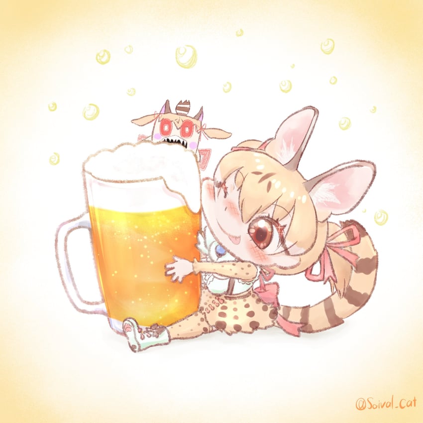 large-spotted genet (kemono friends and 1 more) drawn by saival_cat