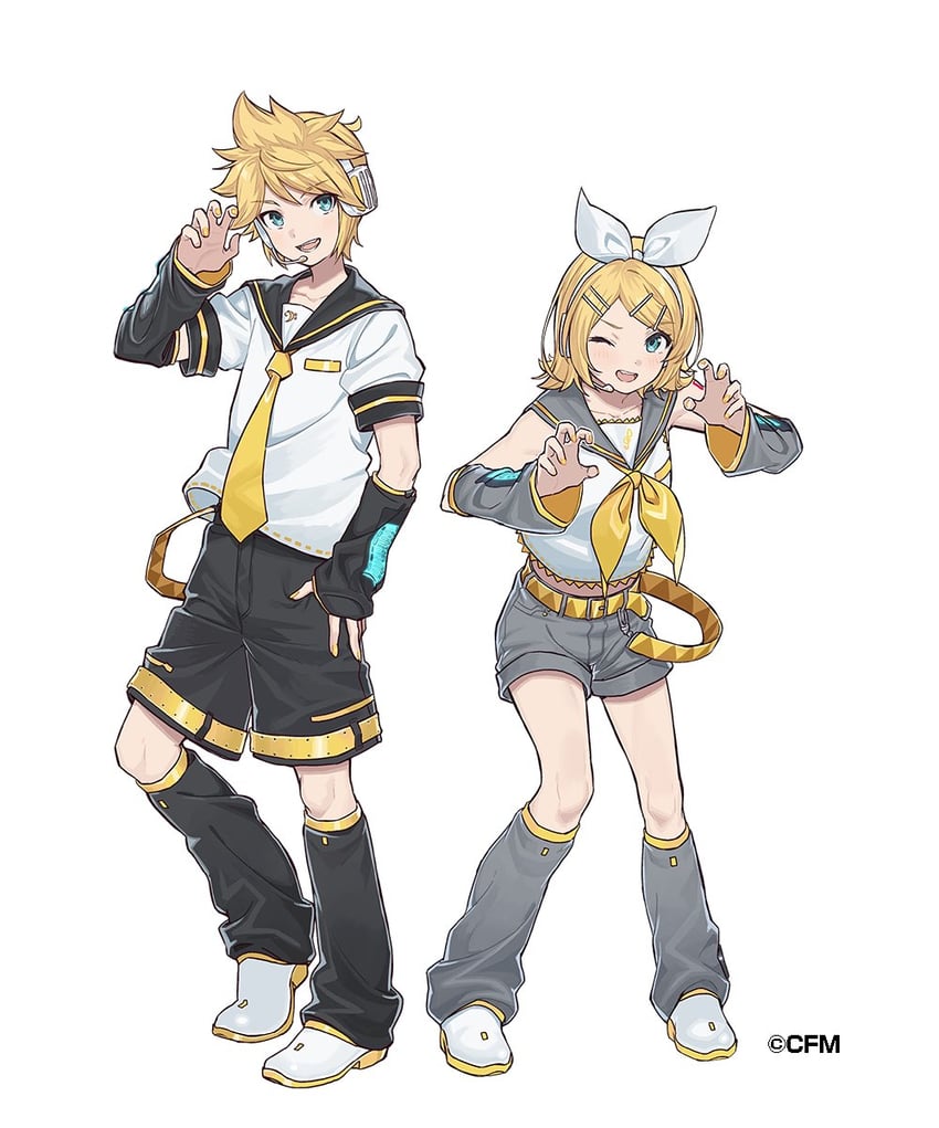 kagamine rin and kagamine len (vocaloid) drawn by teshima_nari