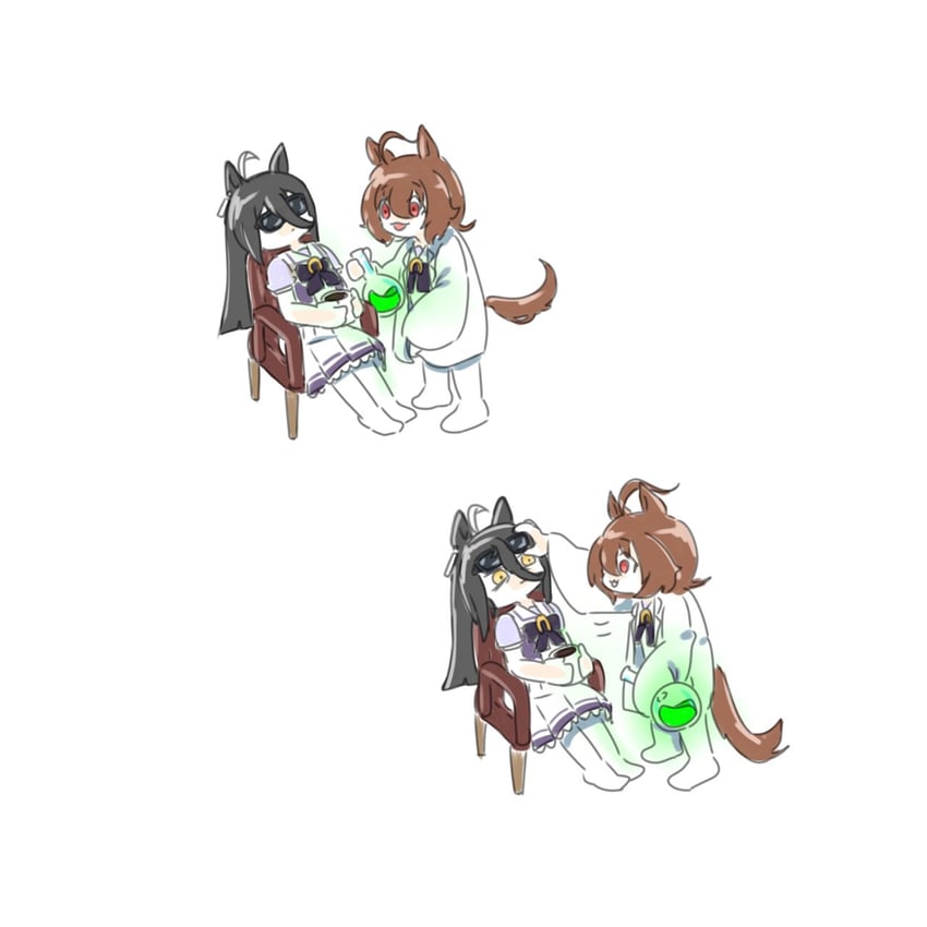 agnes tachyon and manhattan cafe (umamusume) drawn by otomodachi_(kuriuni0)