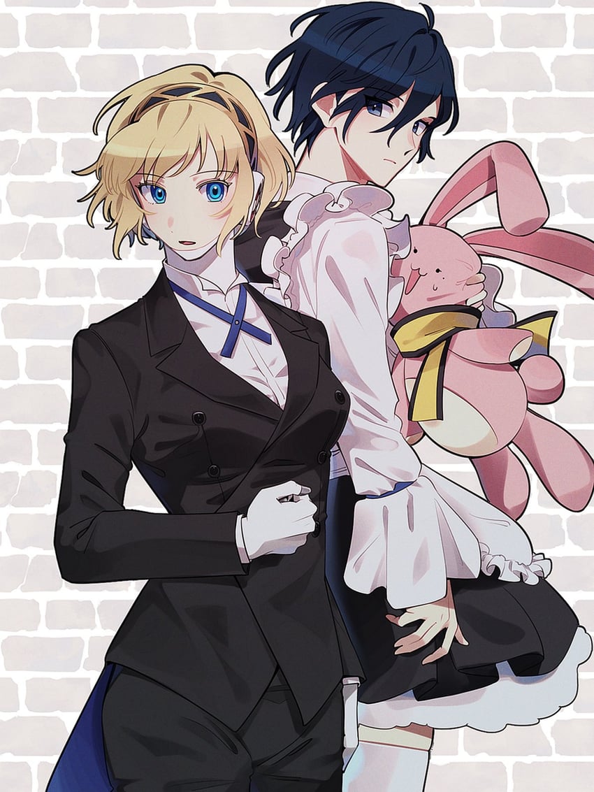 yuuki makoto and aigis (persona and 1 more) drawn by elulit2