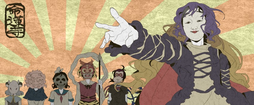 nazrin, hijiri byakuren, houjuu nue, toramaru shou, murasa minamitsu, and 2 more (touhou and 1 more) drawn by shiontaso