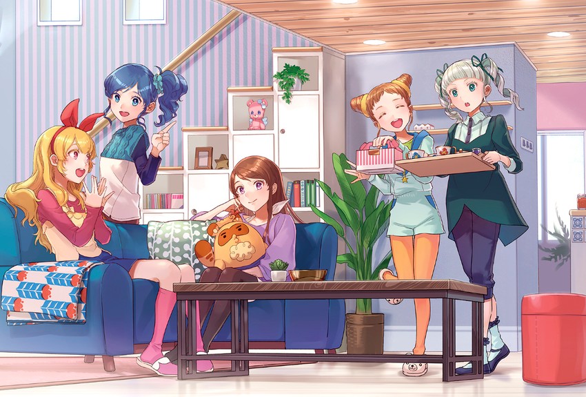 hoshimiya ichigo, kiriya aoi, todo yurika, shibuki ran, and arisugawa otome (aikatsu!) drawn by cherico