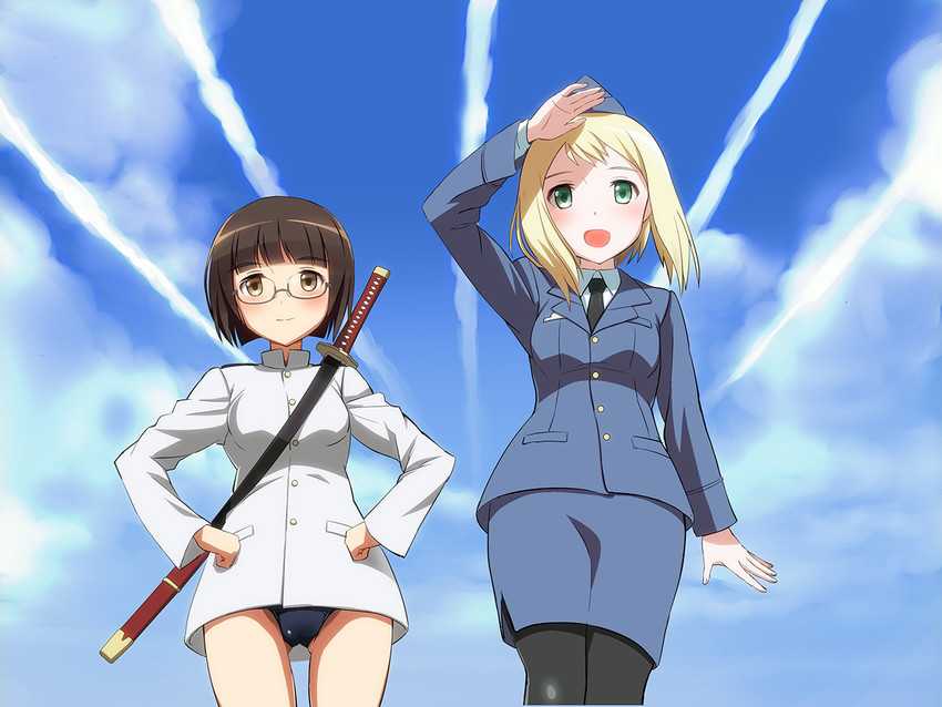 elma leivonen and sakomizu haruka (world witches series and 1 more) drawn by kaneko_(novram58)
