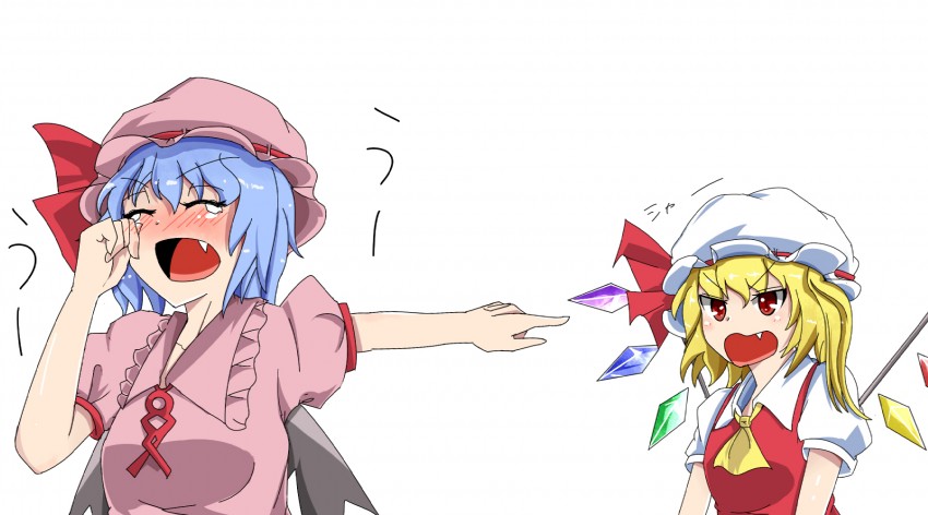 remilia scarlet and flandre scarlet (touhou) drawn by meno~n