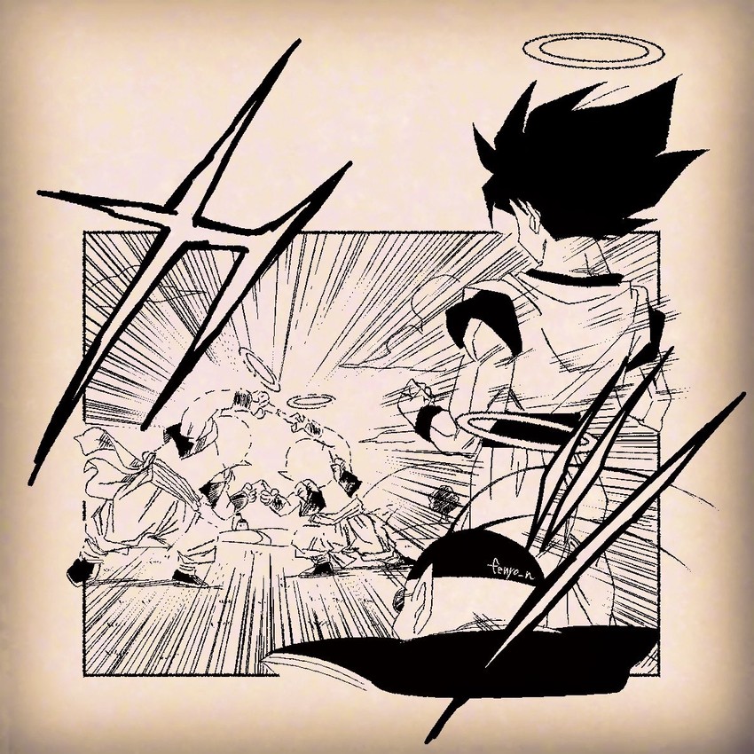 son goku and north kaiou (dragon ball and 1 more) drawn by fenyon