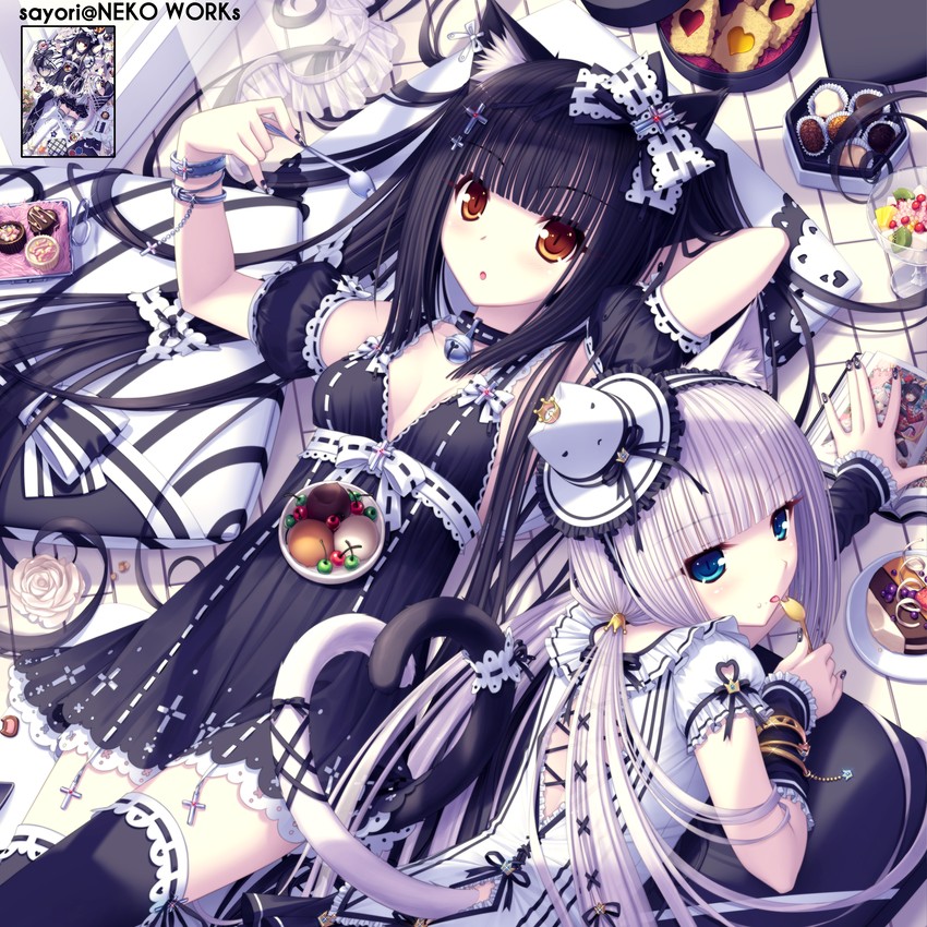 chocola and vanilla (nekopara) drawn by sayori_(neko_works)