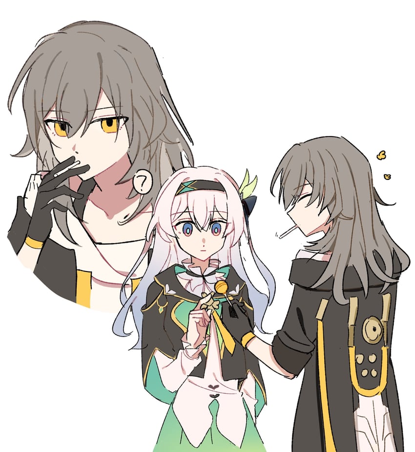 trailblazer, firefly, and stelle (honkai and 1 more) drawn by beibc_eee