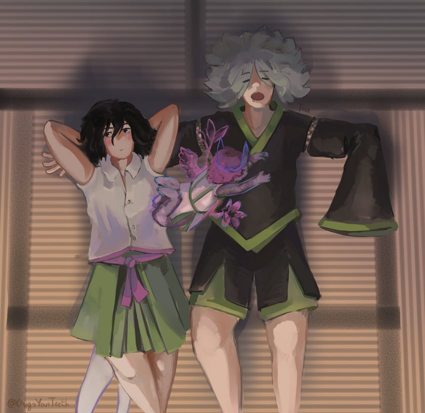 enraku tsubakura, houlen yabusame, and shion (len'en) drawn by user_nvhd2753