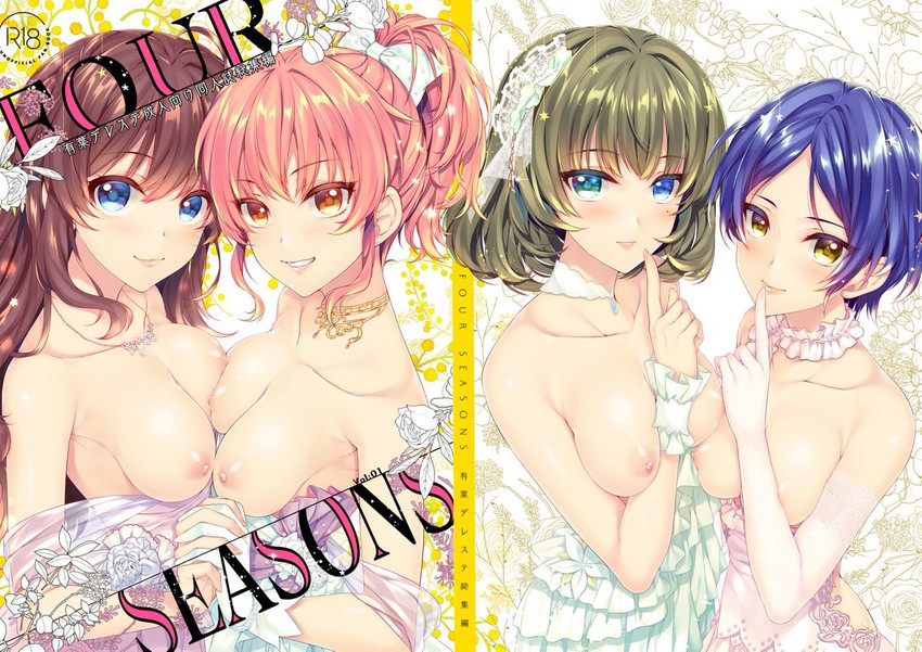 takagaki kaede, jougasaki mika, ichinose shiki, and hayami kanade (idolmaster and 1 more) drawn by alpha_(yukai_na_nakamatachi)