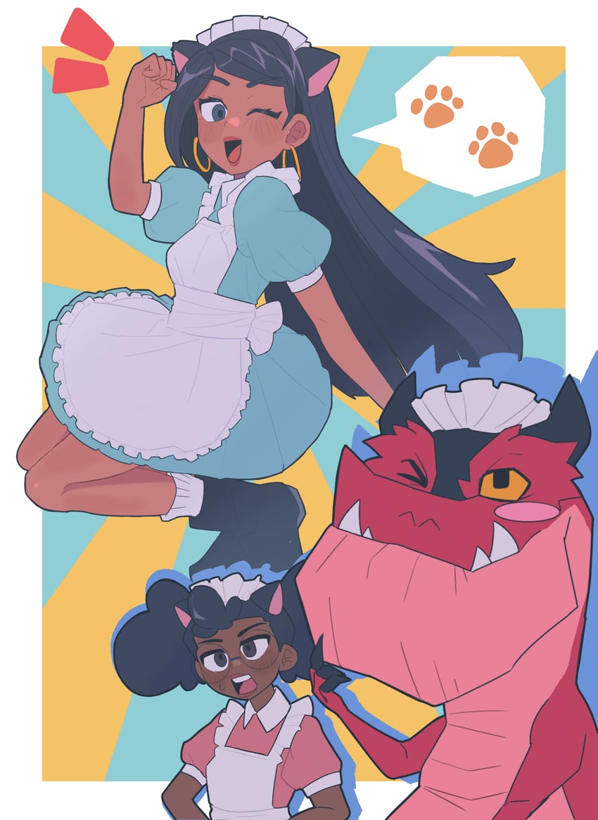 casey calderon, lunella lafayette, and devil dinosaur (moon girl and devil dinosaur) drawn by nanase_(trfok1)