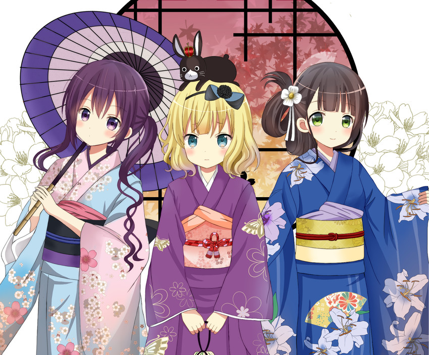 kirima syaro, tedeza rize, ujimatsu chiya, and anko (gochuumon wa usagi desu ka?) drawn by ryoutan