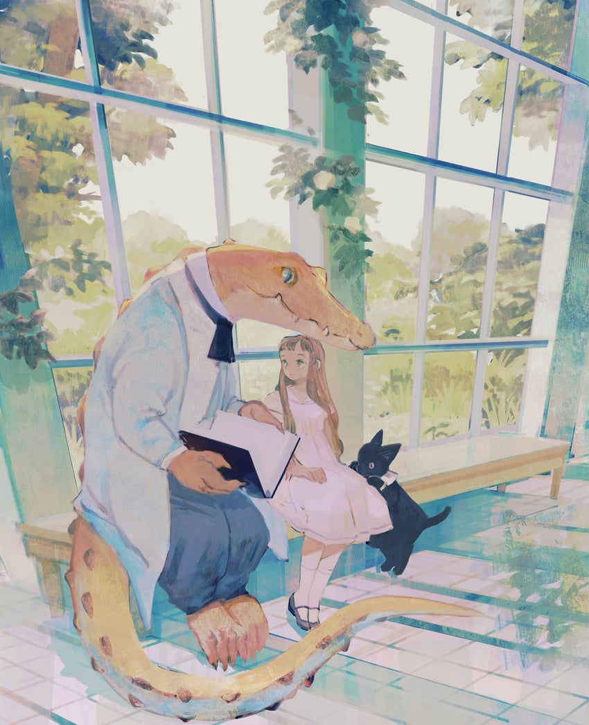philia ell and croco zigmond (original) drawn by tono_(rt0no)